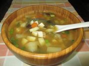 Una foto de sopa de miso con tofu