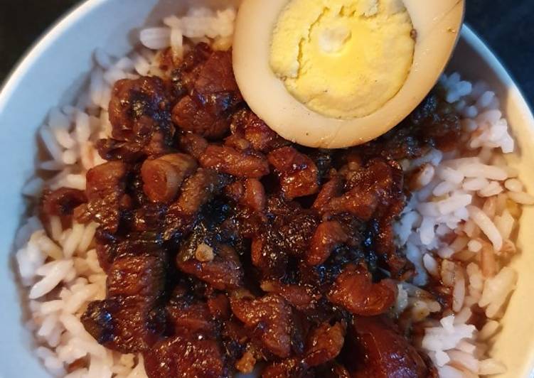 Cara Gampang Membuat Taiwanese Braised Pork Belly Rice (台灣滷肉飯) Anti Gagal