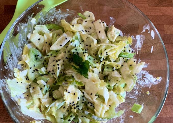 Simple Way to Make ☆Salade Avocat, Tomates Vertes et Wasabi☆