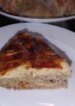 Baconos daralthúsos pite recept fotója