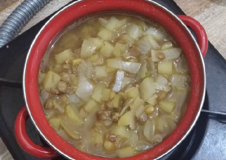 Resep Sup Lentil bumbu kari yang Enak