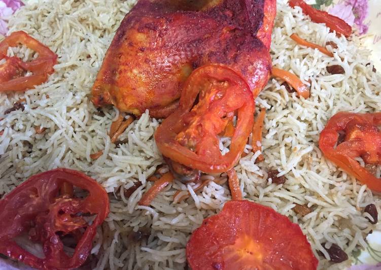 أرز كابلي افغاني مع دجاج