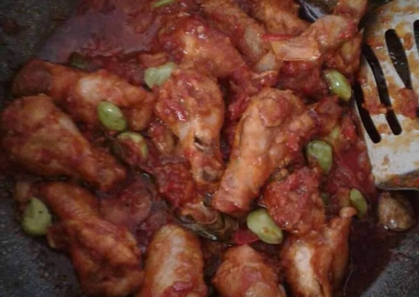 Ayam petai bumbu balado pedas manis