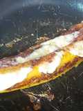 Plátano con queso y bocadillo al sartén