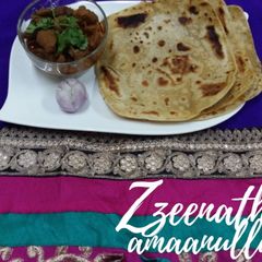 A picture of Charkoni Rotis with Tala huwa Gosht.