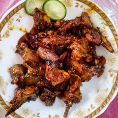 A picture of Spicy Honey Lemon Chicken.