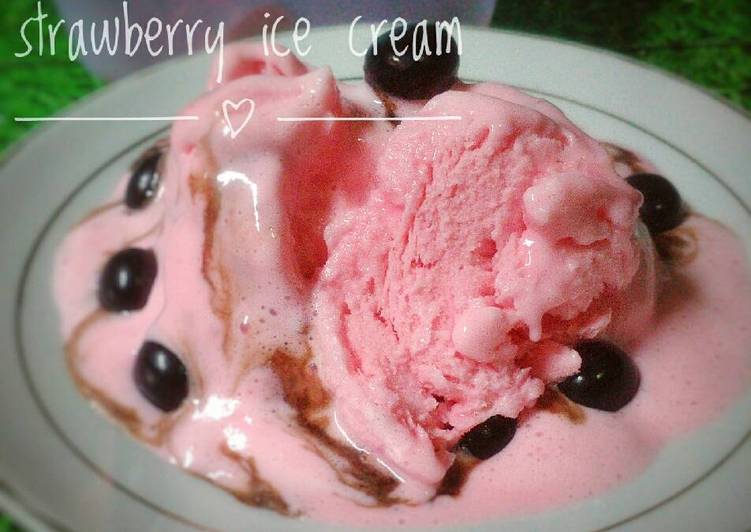 Resep Strawberry ice cream ekonomis, Enak