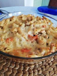 Tészta csirkemellel, édesburgonyával recept fotója