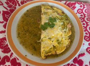 Una foto de Omelette de gualumbo (flor de maguey) especial