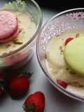 Strawberry-Pistachio Tiramisu with Macarons