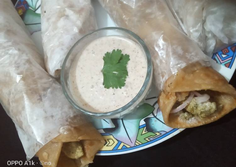 Recipe of Super Quick Homemade Chicken malai boti roll