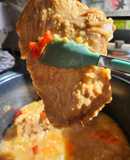 Cerdo al jugo y mostaza