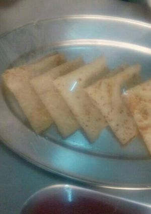 A picture of Pancakes with lemon.