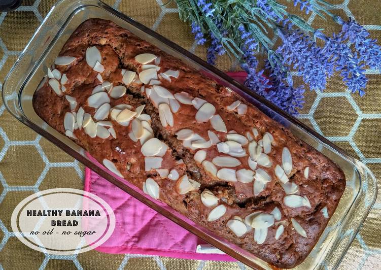 Recipe of Perfect Healthy Banana Bread (no oil, no sugar)