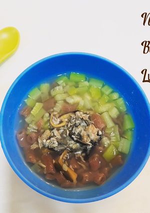 Hình của món Nui gạo lứt bí ngòi lươn hấp.