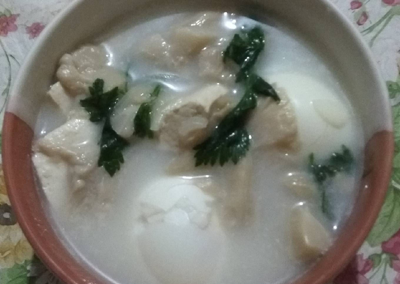 Sayur santan jamur, telur, tahu