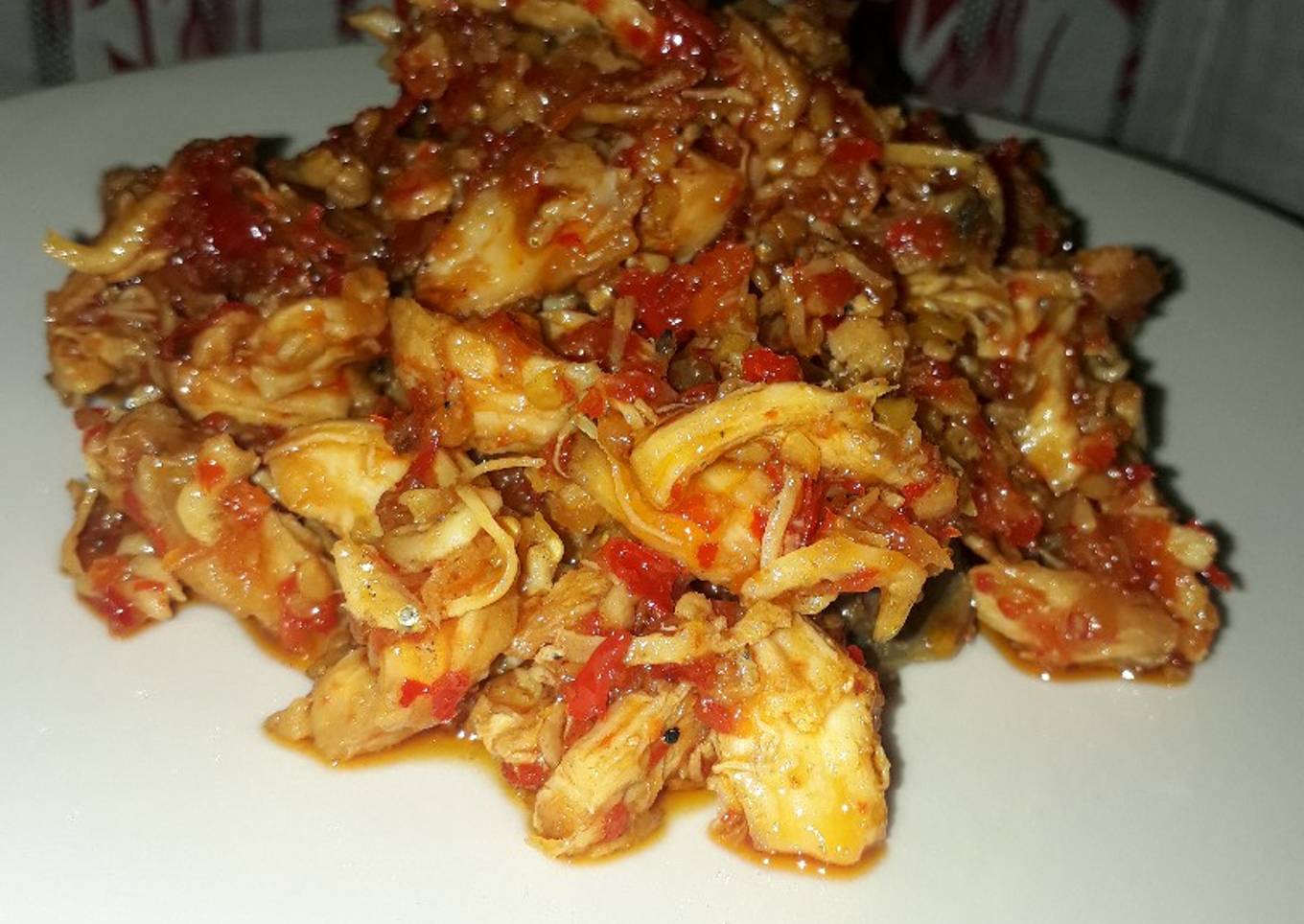 22. Ayam Suwir Teri Balado