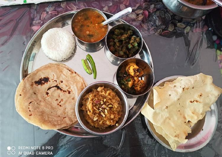Simple Way to Prepare Homemade Gujarati thali