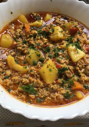 Una foto de Guiso de carne molida y papas