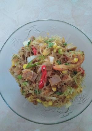 Foto resep Bihun goreng jagung bakso daging giling