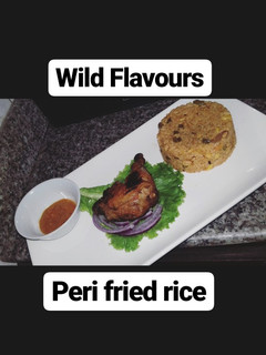 A picture of Peri sauce fried rice.