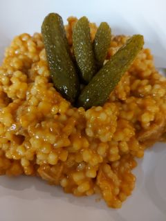 Gluténmentes tarhonyás hús recept fotója