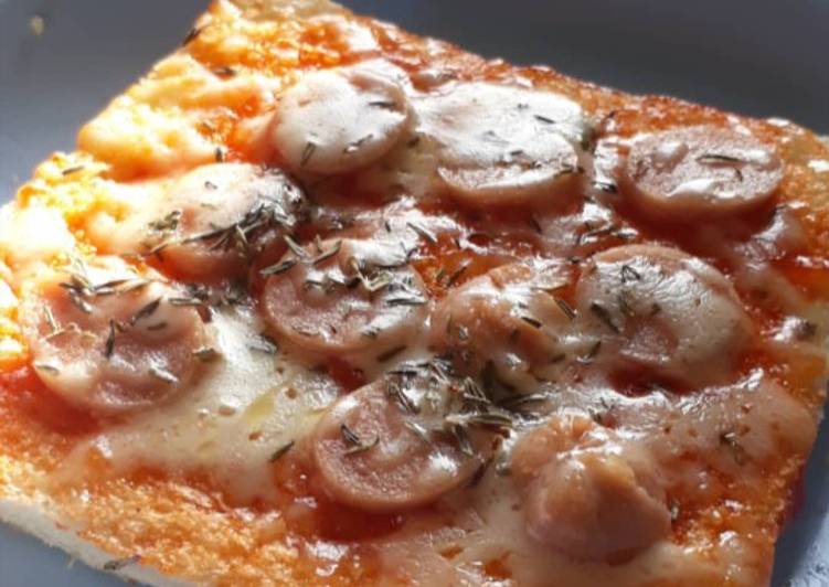 Quickly pizza no oven (pizza roti tawar teflon)