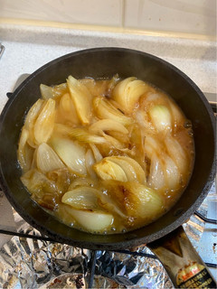 A picture of Spring Onion Gratin Soup.