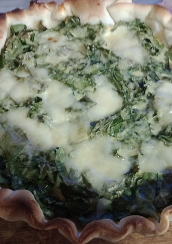 Una foto de 🙌🏻Tarta de acelga y lechuga y queso 😋