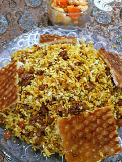 عکسی از دستور عدس پلو با گردو
