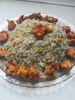 عکسی از دستور کته باقلا با سینه مرغ
