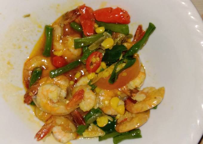 Udang sayur asam manis