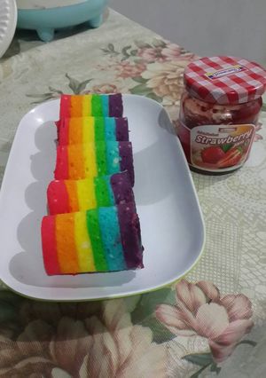 Foto resep Mini rainbow roll cake