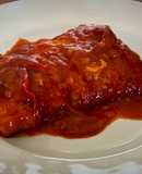 Bacalao con tomate y pimientos