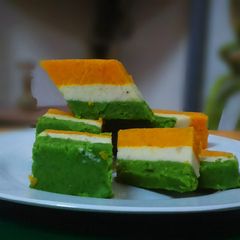 A picture of Tiranga barfi.