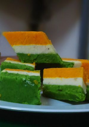 A picture of Tiranga barfi.