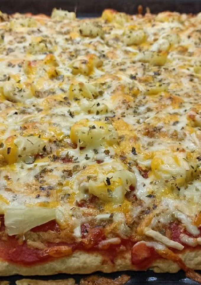 Una foto de Masa de pizza casera sin huevo ni levadura