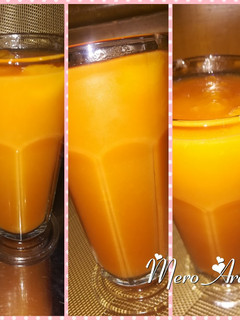 صورة لوصفة عصير ميكس برتقال 🍊 وجزر 🥕 وخوخ 🍑