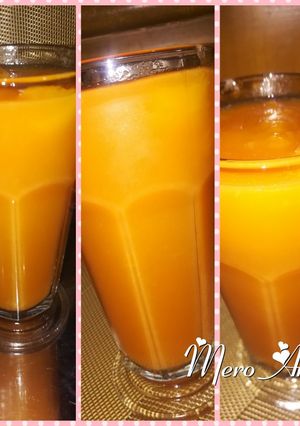 صورة لوصفة عصير ميكس برتقال 🍊 وجزر 🥕 وخوخ 🍑