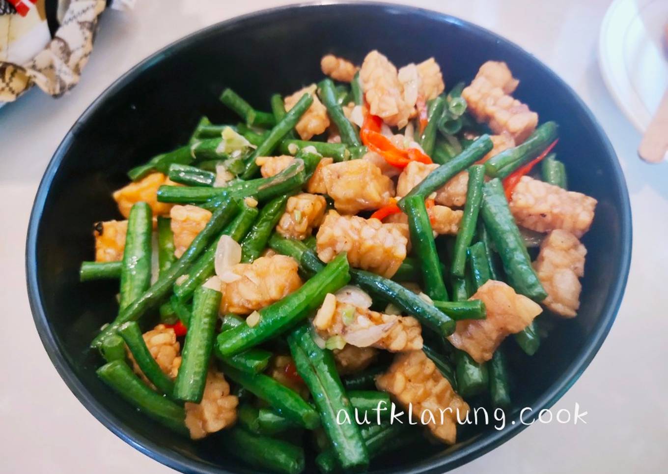 001 Tumis Kacang panjang & Tempe