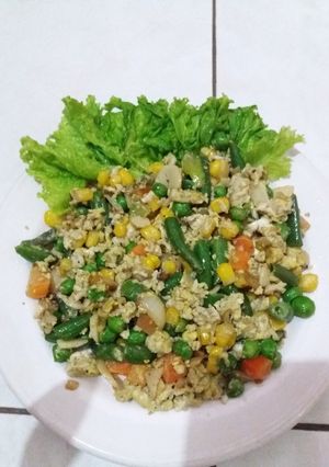 Foto resep Diet mayo dinner day 6 orak-arik mix vegetable