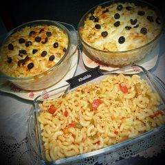 A picture of Chicken achari masala pasta desi style and macaroni.