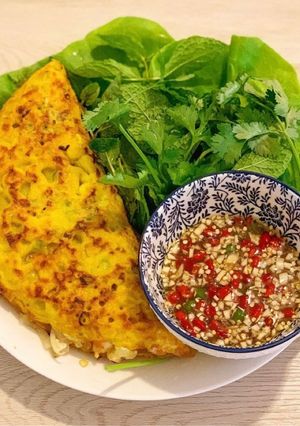 Hình của món Bánh xèo phiên bản keto.