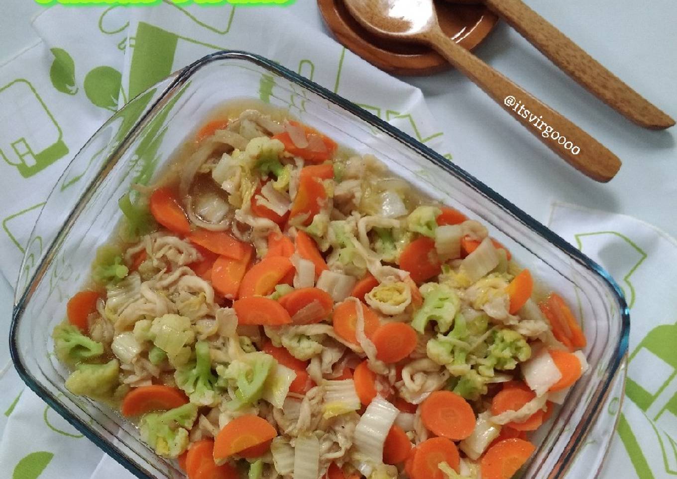 #319. Capcay Sayur Jamur Tiram (sawi putih, wortel, kembang kol)