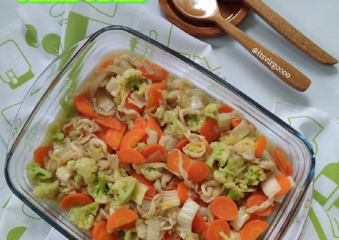 Resep 319 Capcay Sayur Jamur Tiram Sawi Putih Wortel Kembang Kol