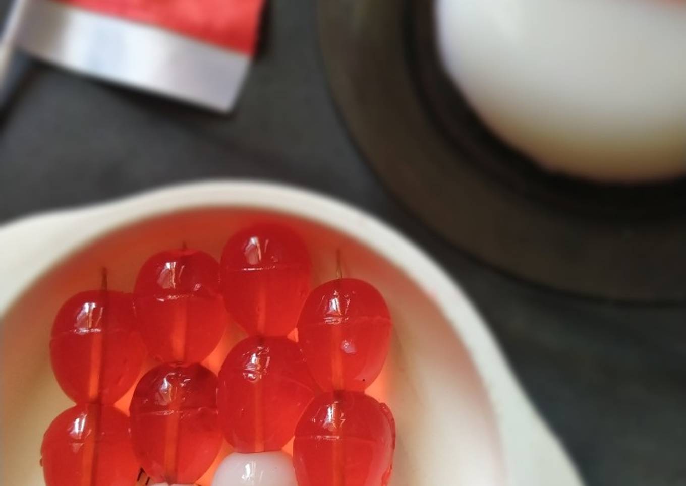 Sate Puding Telur Puyuh Merah Putih
