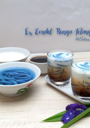Foto resep Es Cendol Bunga Telang