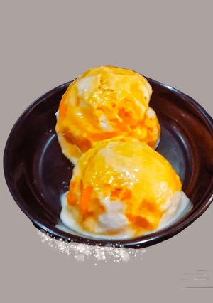 A picture of Alphonso Mango Malai Ice cream.