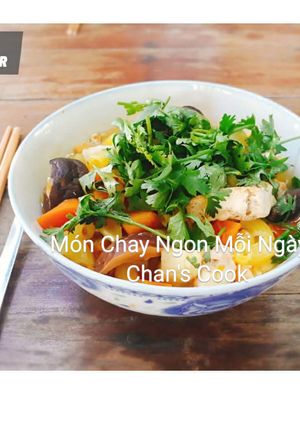 Hình của món Bánh canh nui chay.