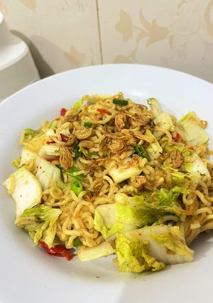 Foto resep Mie goreng sawi (tanpa minyak)